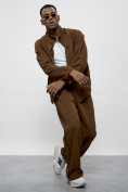 Оптом Спортивный костюм мужской оригинал коричневого цвета 15005K в Новокузнецке, фото 11
