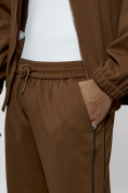 Оптом Спортивный костюм мужской оригинал коричневого цвета 15005K в Кемерово, фото 12