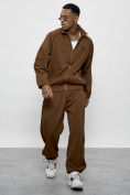 Оптом Спортивный костюм мужской оригинал коричневого цвета 15005K в Иркутске, фото 18
