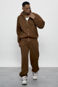 Оптом Спортивный костюм мужской оригинал коричневого цвета 15005K в Барнауле, фото 19