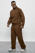 Оптом Спортивный костюм мужской оригинал коричневого цвета 15005K в Нижнем Новгороде, фото 2