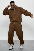 Оптом Спортивный костюм мужской оригинал коричневого цвета 15005K в Ростове-на-Дону, фото 20