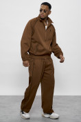 Оптом Спортивный костюм мужской оригинал коричневого цвета 15005K в Новосибирске, фото 24