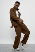 Оптом Спортивный костюм мужской оригинал коричневого цвета 15005K в Хабаровске, фото 27