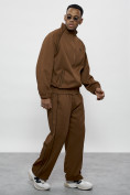 Оптом Спортивный костюм мужской оригинал коричневого цвета 15005K в Воронеже, фото 3