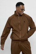 Оптом Спортивный костюм мужской оригинал коричневого цвета 15005K в Сочи, фото 5