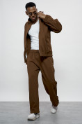 Оптом Спортивный костюм мужской оригинал коричневого цвета 15005K, фото 9