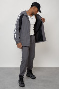 Оптом Спортивный костюм мужской модный серого цвета 15006Sr в Волгоградке, фото 14