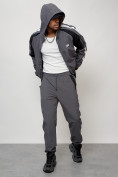Оптом Спортивный костюм мужской модный серого цвета 15006Sr в Уфе, фото 17