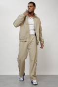 Оптом Спортивный костюм мужской модный бежевого цвета 15007B в Санкт-Петербурге, фото 12