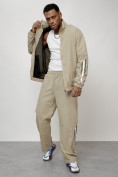 Оптом Спортивный костюм мужской модный бежевого цвета 15007B, фото 13
