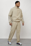 Оптом Спортивный костюм мужской модный бежевого цвета 15007B, фото 3