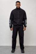 Оптом Спортивный костюм мужской модный черного цвета 15007Ch в Перми