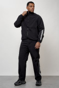 Оптом Спортивный костюм мужской модный черного цвета 15007Ch в Сочи, фото 10