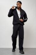 Оптом Спортивный костюм мужской модный черного цвета 15007Ch в Ростове-на-Дону, фото 11