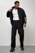 Оптом Спортивный костюм мужской модный черного цвета 15007Ch в Сочи, фото 12