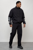 Оптом Спортивный костюм мужской модный черного цвета 15007Ch в  Красноярске, фото 3