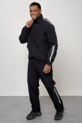 Оптом Спортивный костюм мужской модный черного цвета 15007Ch в Екатеринбурге, фото 9