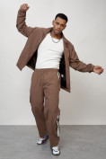 Оптом Спортивный костюм мужской модный коричневого цвета 15007K в Ростове-на-Дону, фото 17