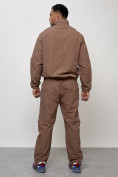 Оптом Спортивный костюм мужской модный коричневого цвета 15007K в  Красноярске, фото 4