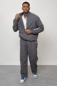 Оптом Спортивный костюм мужской модный серого цвета 15007Sr в Санкт-Петербурге, фото 12