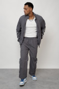 Оптом Спортивный костюм мужской модный серого цвета 15007Sr в Самаре, фото 15
