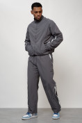 Оптом Спортивный костюм мужской модный серого цвета 15007Sr в Нижнем Новгороде, фото 9