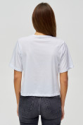 Оптом Топ футболка женская белого цвета 15008Bl в Казани, фото 6