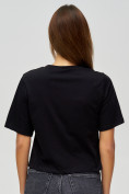 Оптом Топ футболка женская черного цвета 15008Ch в Екатеринбурге, фото 6