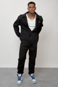 Оптом Спортивный костюм мужской модный черного цвета 15010Ch в Перми, фото 12