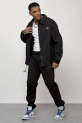 Оптом Спортивный костюм мужской модный черного цвета 15010Ch в Самаре, фото 15