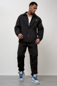 Оптом Спортивный костюм мужской модный черного цвета 15010Ch в Самаре, фото 9