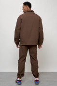 Оптом Спортивный костюм мужской модный коричневого цвета 15010K в Челябинске, фото 4