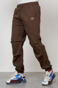 Оптом Спортивный костюм мужской модный коричневого цвета 15010K в Перми, фото 6