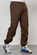 Оптом Спортивный костюм мужской модный коричневого цвета 15010K в Волгоградке, фото 7
