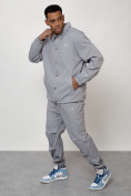 Оптом Спортивный костюм мужской модный серого цвета 15010Sr в Перми, фото 13
