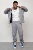 Оптом Спортивный костюм мужской модный серого цвета 15010Sr в Перми, фото 14