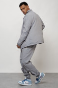 Оптом Спортивный костюм мужской модный серого цвета 15010Sr в Кемерово, фото 16