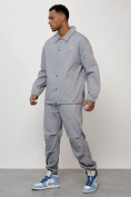 Оптом Спортивный костюм мужской модный серого цвета 15010Sr в Саратове, фото 2
