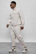 Оптом Спортивный костюм мужской оригинал бежевого цвета 15011B в Алма-Ате, фото 2