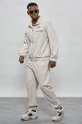 Оптом Спортивный костюм мужской оригинал бежевого цвета 15011B в Самаре, фото 7