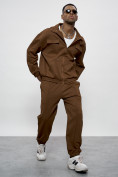 Оптом Спортивный костюм мужской оригинал коричневого цвета 15011K в Воронеже, фото 13