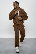 Оптом Спортивный костюм мужской оригинал коричневого цвета 15011K в Новосибирске, фото 15