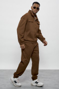Оптом Спортивный костюм мужской оригинал коричневого цвета 15011K в Томске, фото 19