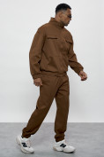 Оптом Спортивный костюм мужской оригинал коричневого цвета 15011K в Воронеже, фото 3