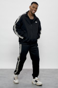 Оптом Спортивный костюм мужской оригинал черного цвета 15012Ch в Сочи, фото 4