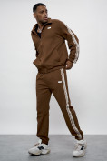 Оптом Спортивный костюм мужской оригинал коричневого цвета 15012K в Волгоградке, фото 15