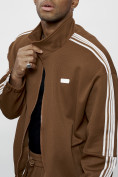 Оптом Спортивный костюм мужской оригинал коричневого цвета 15012K в Алма-Ате, фото 19