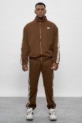 Оптом Спортивный костюм мужской оригинал коричневого цвета 15012K в Тюмени, фото 20