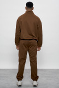 Оптом Спортивный костюм мужской оригинал коричневого цвета 15012K в Алма-Ате, фото 4